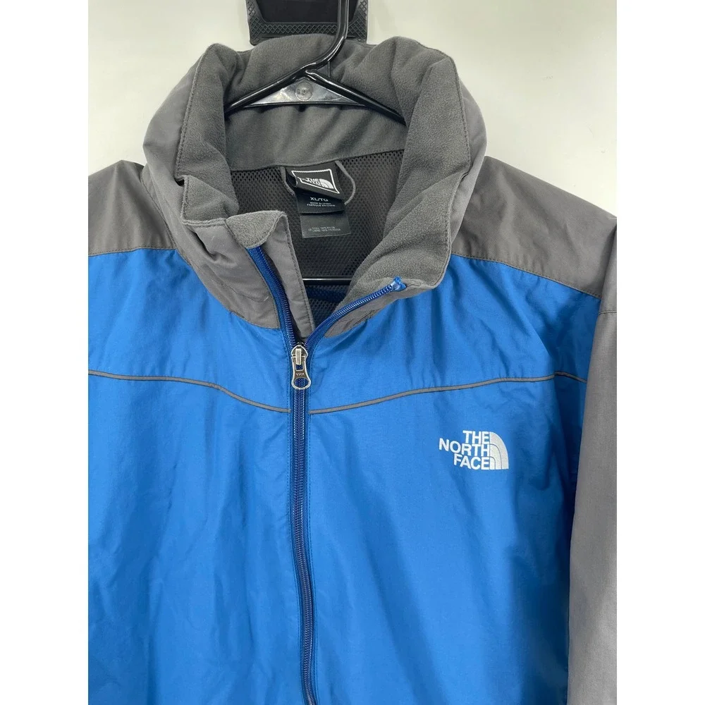 The North Face Mens XL Blue Grey HyVent Windbreaker Jacket Full Zip Hooded AXD8